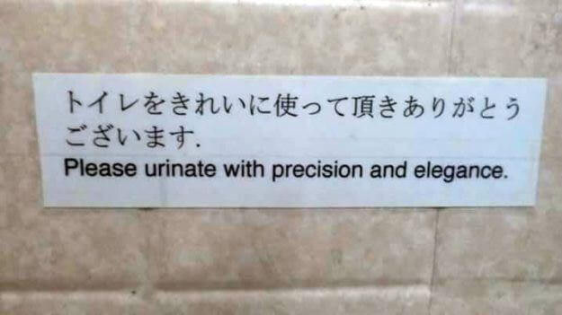 please urinate with precision and elegance