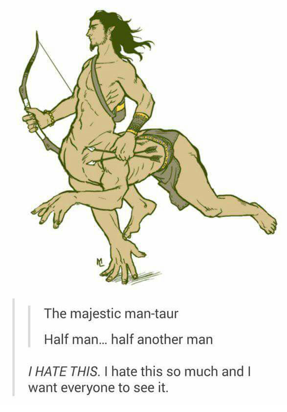 the majestic man-taur, half man, half another man, i hate this, i hate this so much and i want everyone to see it