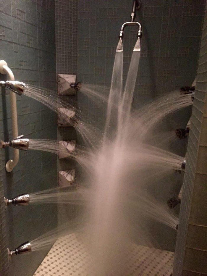 who wants to grab a quick shower?