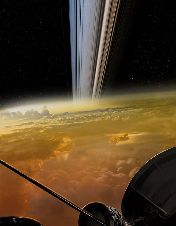 the cassini spacecraft delivering the closest images of saturn in history