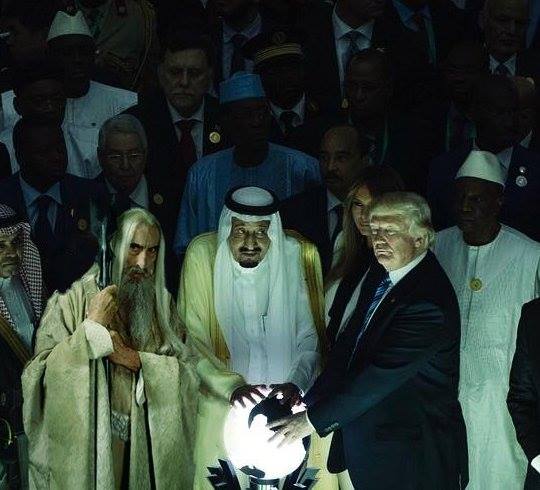 trump and the ball of light with saruman