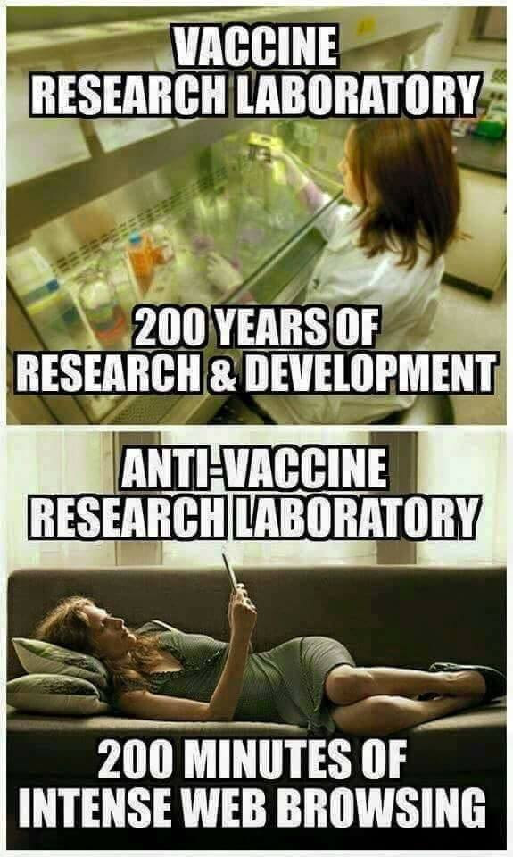 vaccinne research laboratory, 200 years of research and development, anti-vaccine research laboratory, 200 minutes of intense web browsing, meme