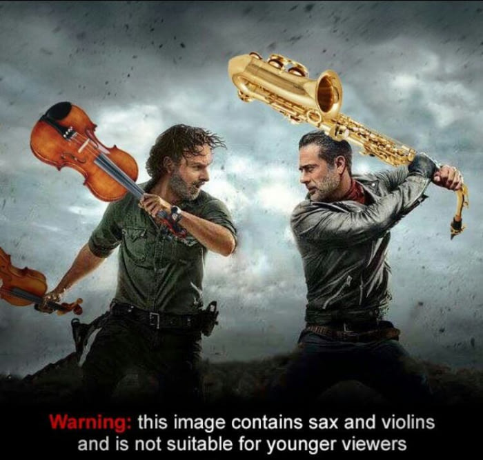 this image contains sax and violins