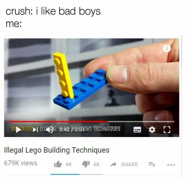 illegal lego building techniques, i like bad boys