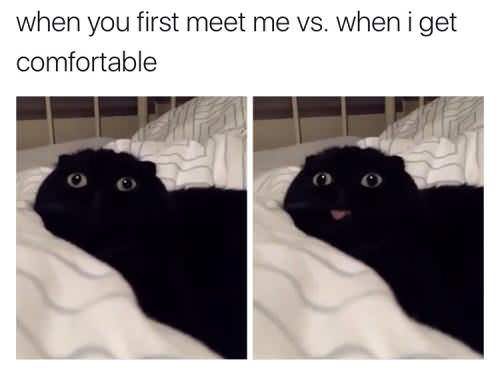 when you first meet vs when i get comfortable