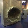 this is what happens to aluminium when a 1/2 oz piece of plastic hits it at 15000 mph in space