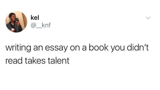 writing an essay on a book you didn't read takes talent