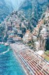 positano italy, picturesque beach town built into the hillside