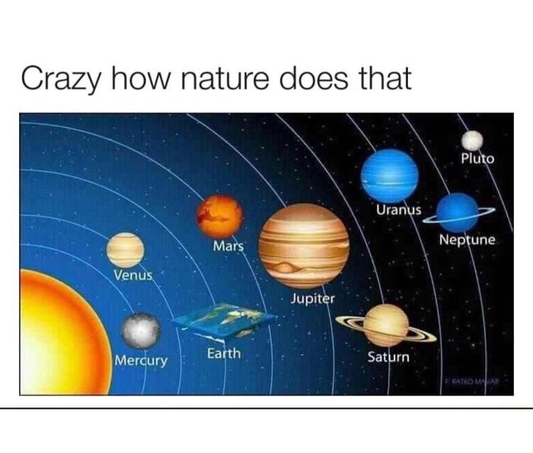 crazy how nature does that, flat earth society