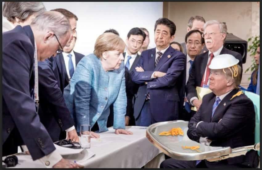 trump the child at g7 in malbais