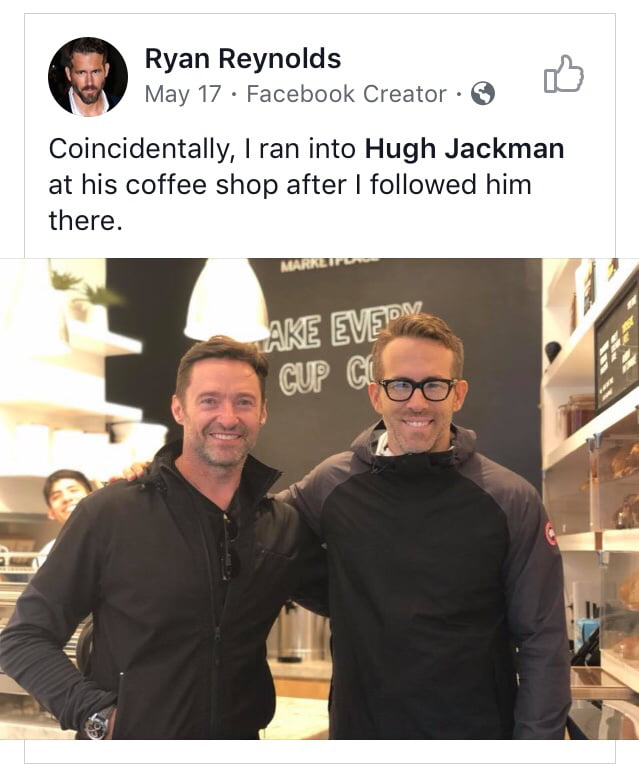 coincidentally i ran into hugh jackman at his coffee shop after i followed him there