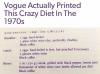 vogue actually printed this crazy diet in the 1970s
