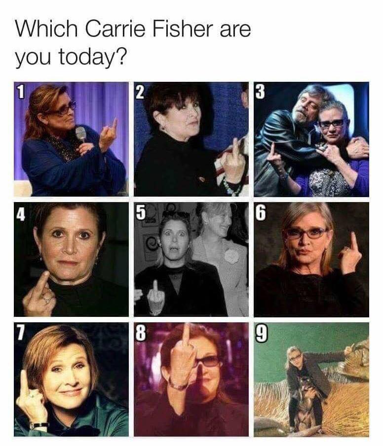 which carrie fisher are you today?