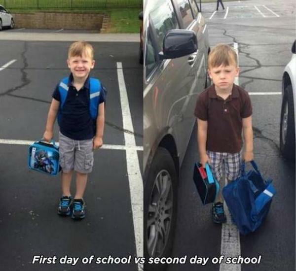 first day of school vs second day of school