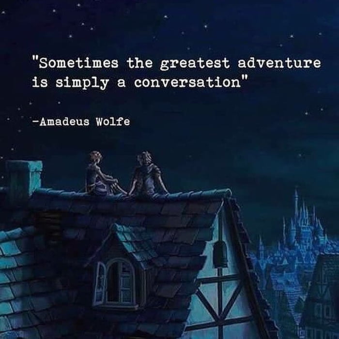 sometimes the greatest adventure is simply a conversation, amadeus wolfe