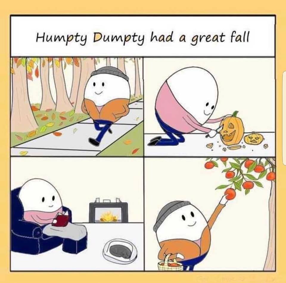 humpty dumpty had a great fall, comic