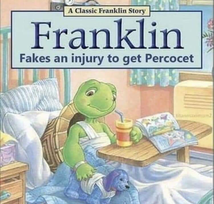 franklin fakes an injury to get percocet