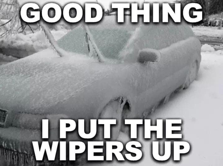 good thing i put the wipers up