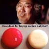 how does mr mirage eat his babybel