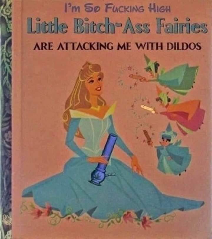 i'm so fucking high, little bitch ass fairies are attacking me with dildos, wtf