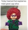 today i learned that raspberries make great lego afros