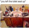 you left the toilet seat up, women bathroom gear