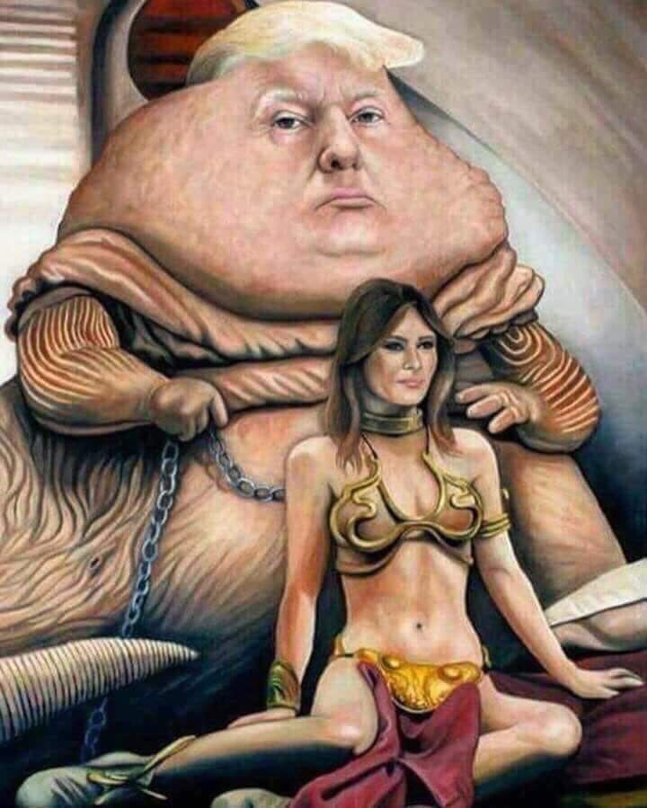 jabba the trump and princess melania 