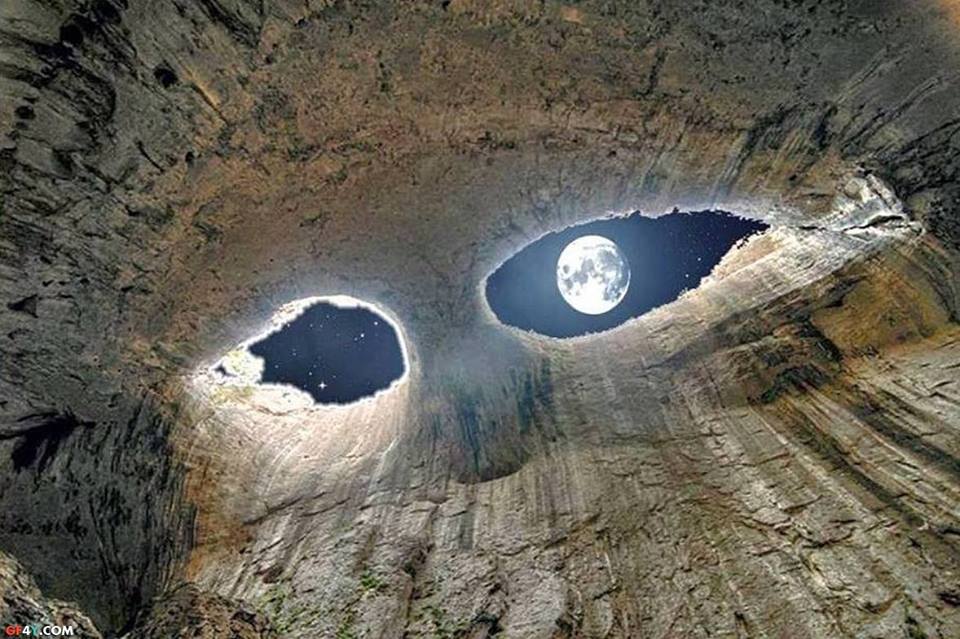 the eyes of god (prohodna) cave in karlukovo bulgaria
