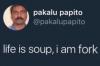 life is soup, i am fork, pakalu papito