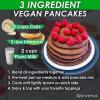 3 ingredient vegan pancakes, 2 cups oats, 2 ripe bananas, 2 cups plant milk, nutrition, food, recipe, jonvenus