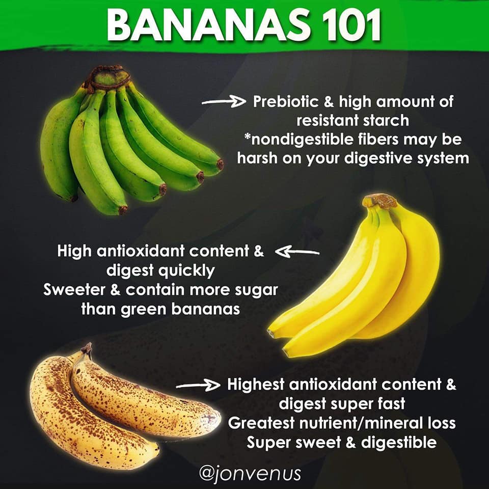 Bananas 101 Food Nutrition Information Prebiotic Resistant Starch 