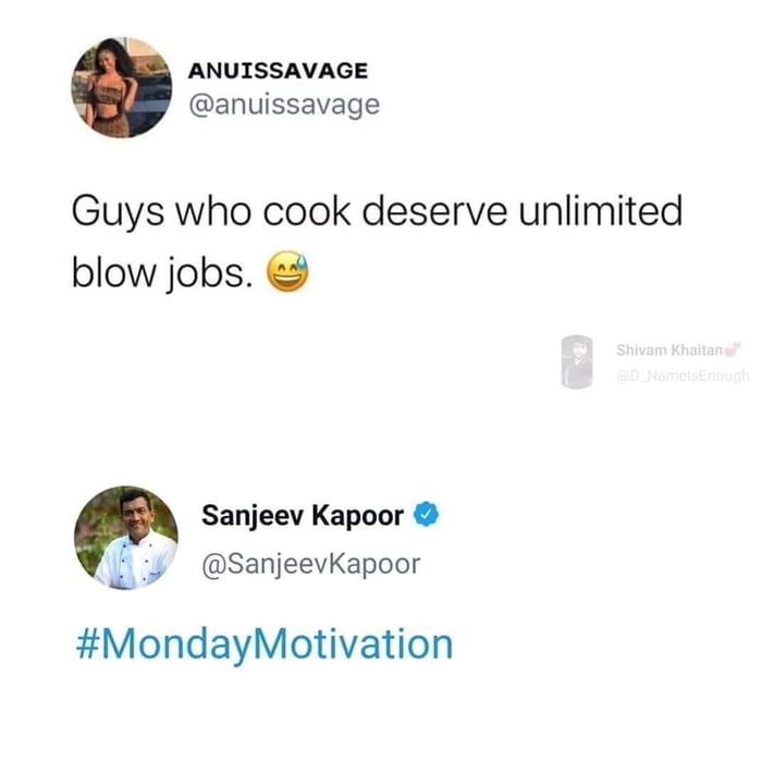 guys who cook deserve unlimited blow jobs, nsfw