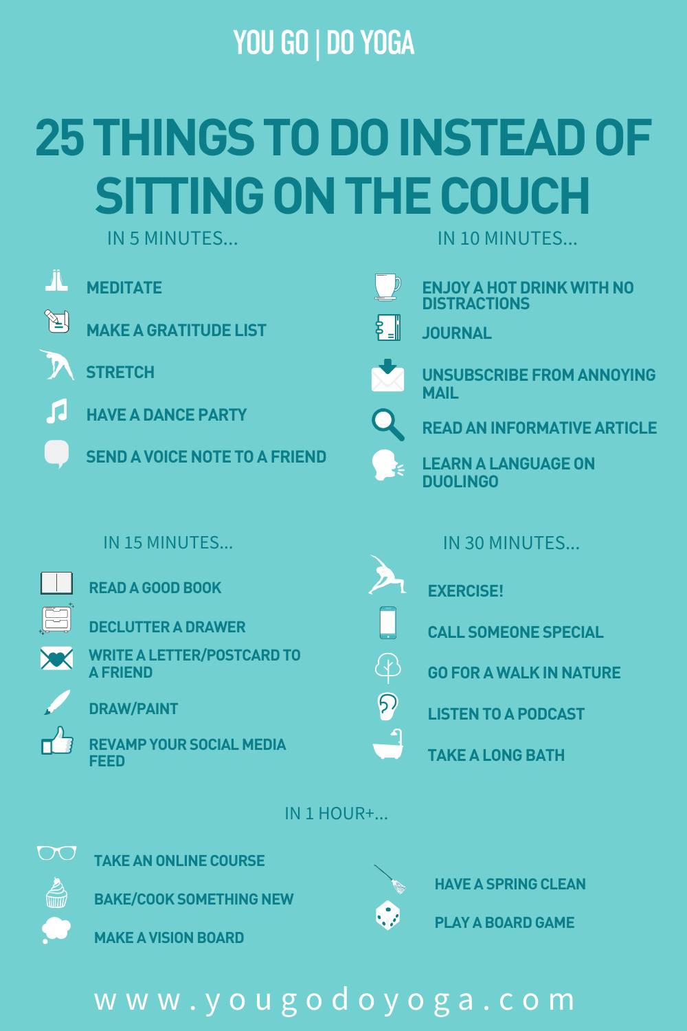 25 things to do instead of sitting on the couch