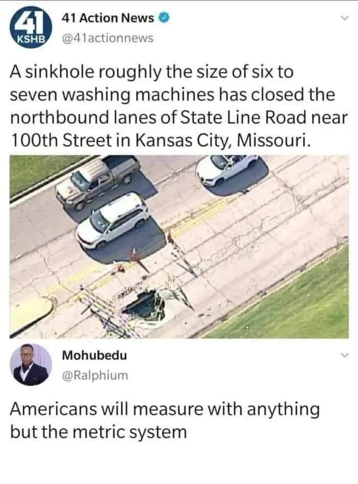 a sinkhole roughly the size of six to seven washing machines has closed the northbound lanes of state line road near 100th street in kansa city, misouri