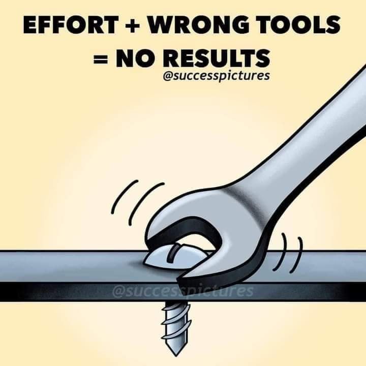 effort plus wrong tools equals no results