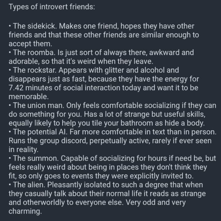 types of introvert friends
