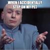 when i accidentally step on my pet, dr evil crying reaching out arms