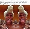 inside you are two wolves, they're both ruby rhod screaming