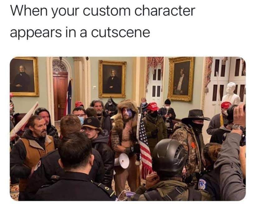 when your custom character appears in a cutscene
