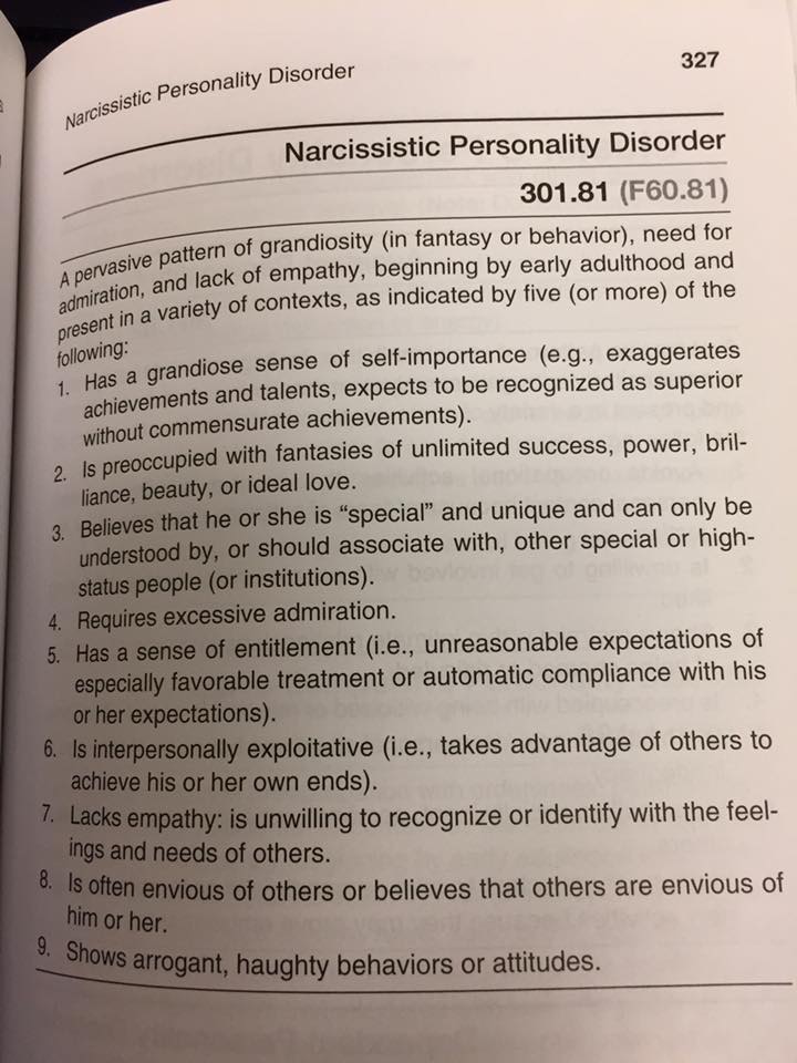 narcissistic personality disorder