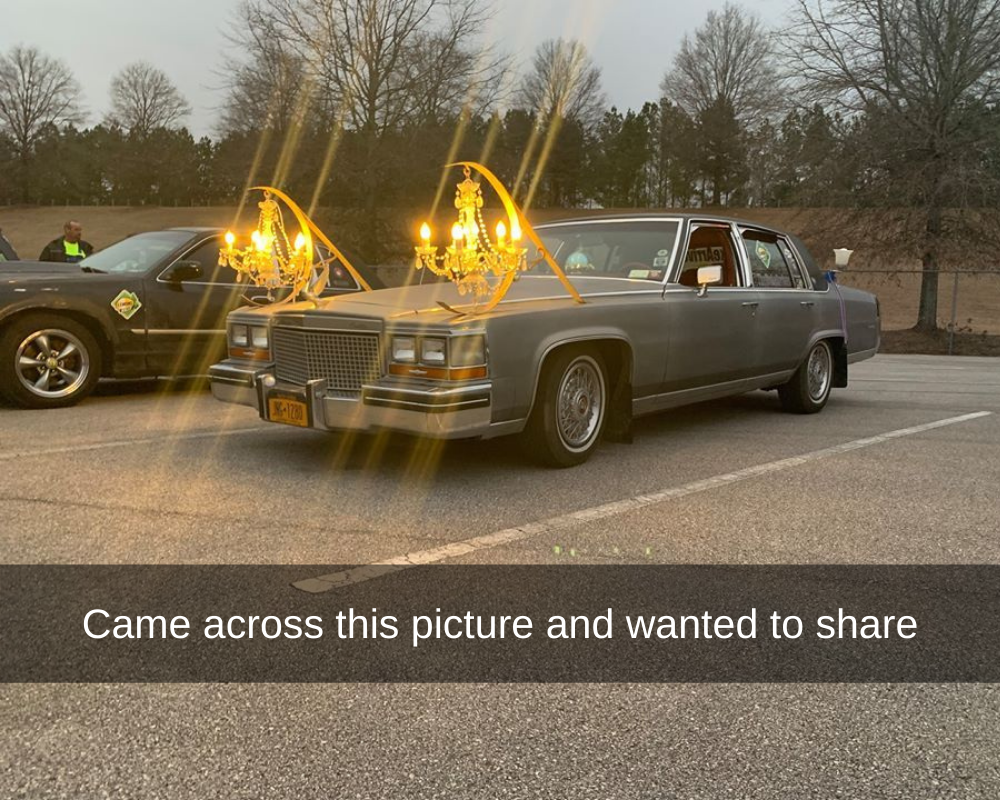 came across this picture and wanted to share, car with chandeliers as headlights, elegant