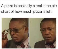 a pizza is basically a real time pie chart of how much pizza is left