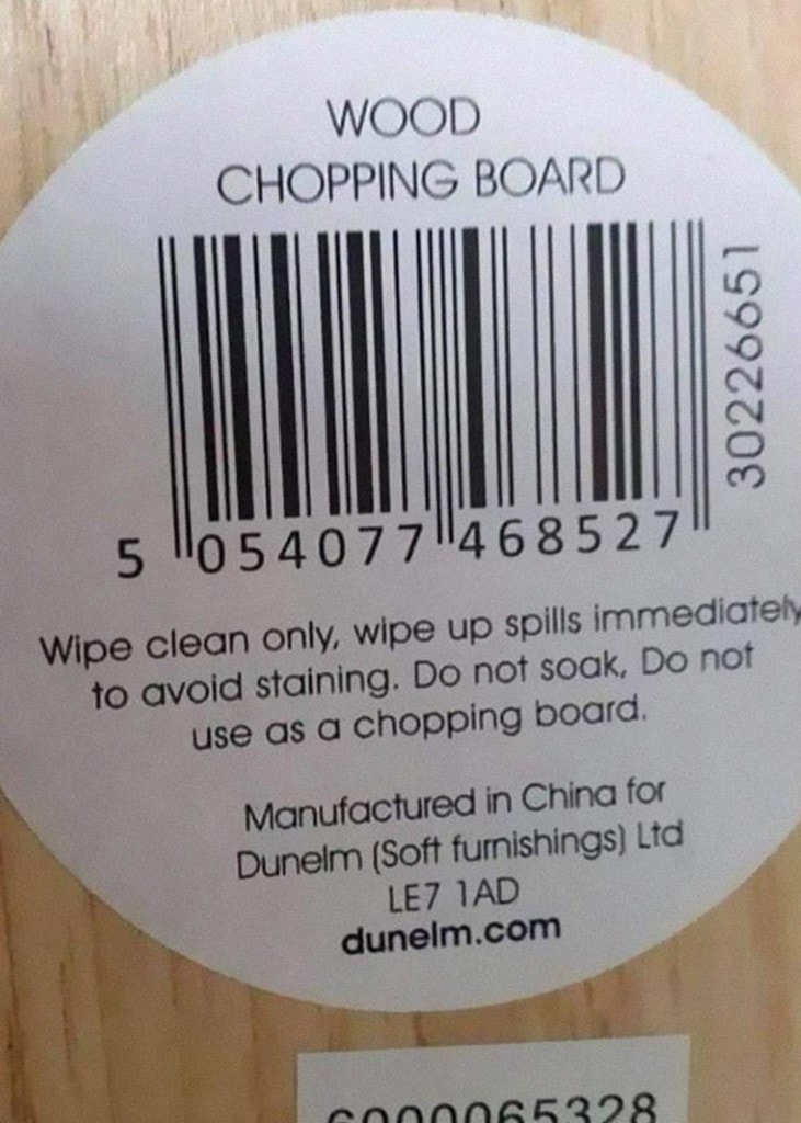 wood chopping board, do not use as a chopping board