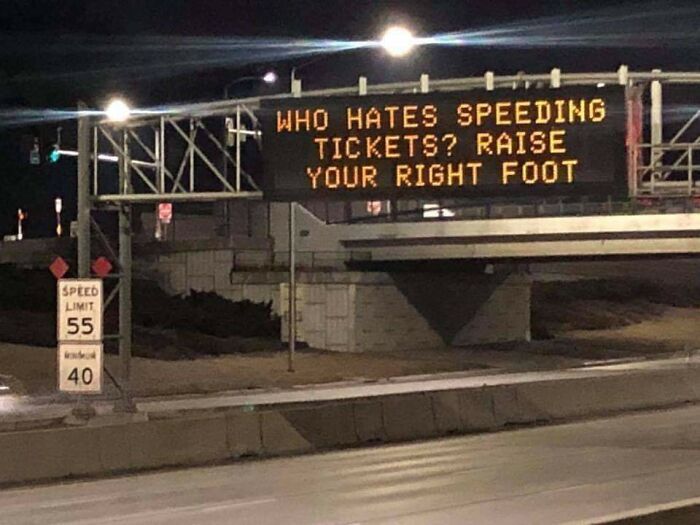 who hates speeding tickets?, raise your right foot, clever marketing