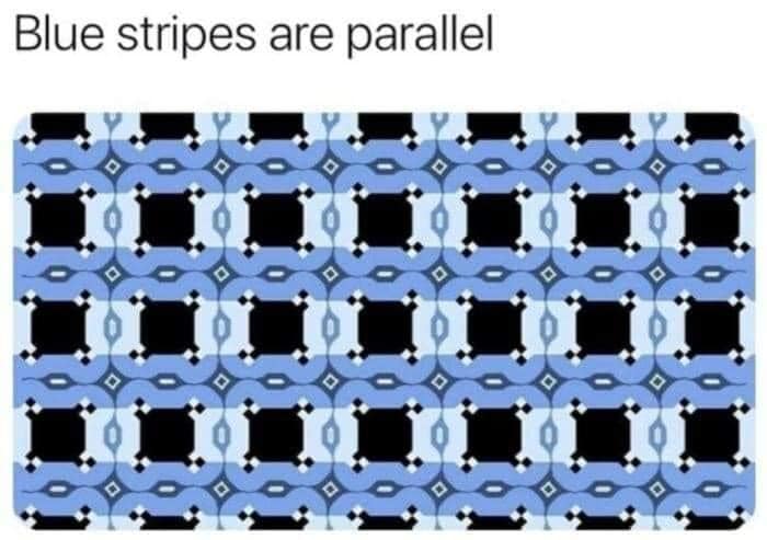 the blue stripes are parallel