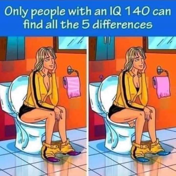 only people with an iq 140 can find all the 5 differences