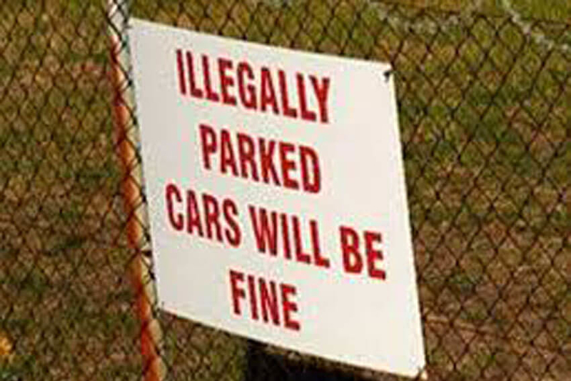 illegally parked cars will be fine, oh good, fail