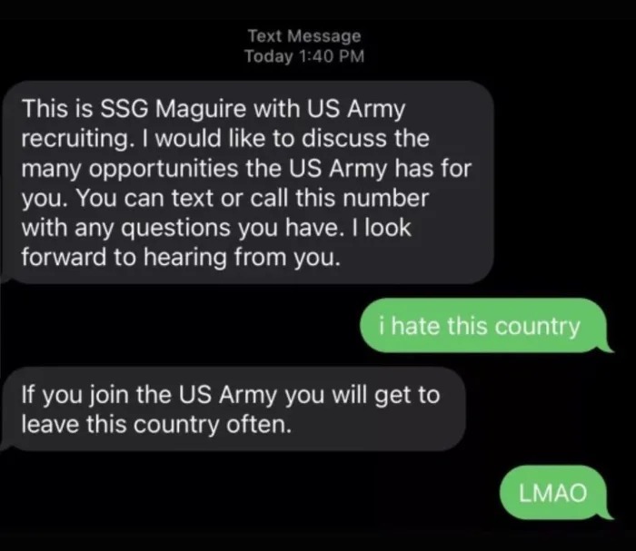 the army calls and they are clever af