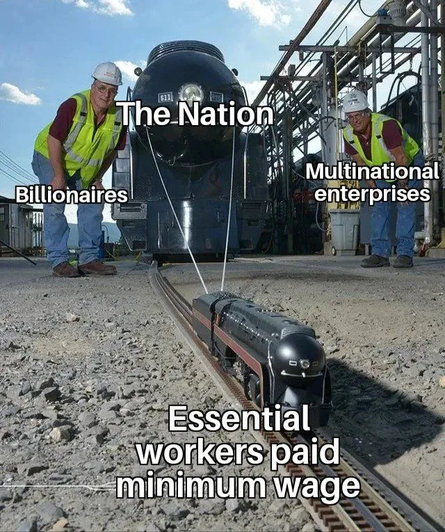 the nation billionaires, multinational enterprises, essential workers paid minimum wage