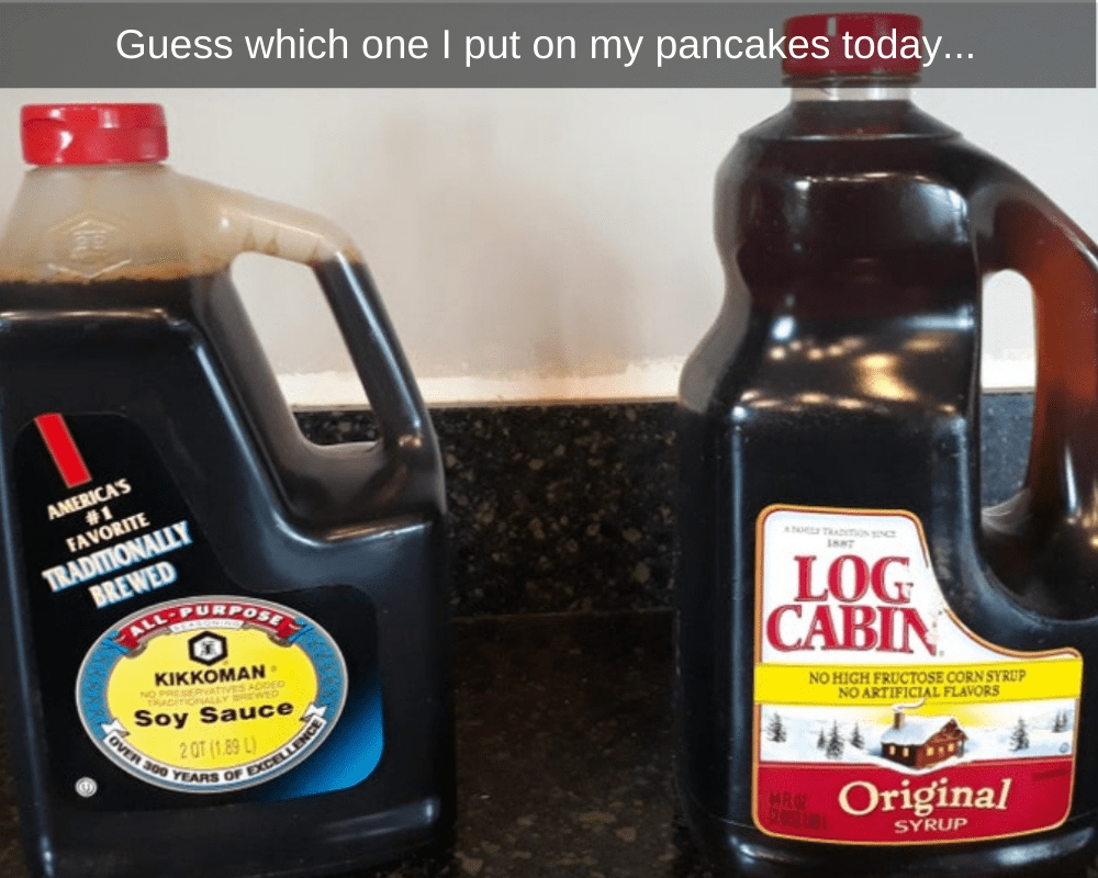 guess which one i put on my pancakes today, fail
